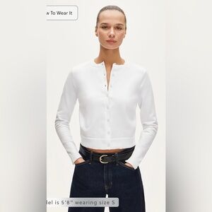 J.Crew New Jackie cardigan in premium ultra-fine cotton blend in white